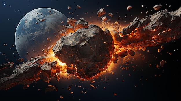 Foto meteorite isolata su sfondo bianco