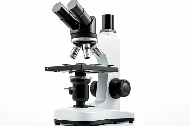 Isolated Microscope on White Background Generative Ai