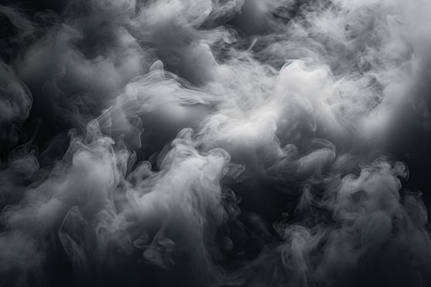 Изолированный туман окутывает черный фон интригой