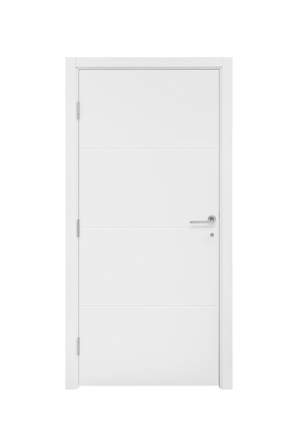 Photo isolated modern white door closeup inner side