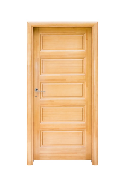 Isolated modern wooden room door