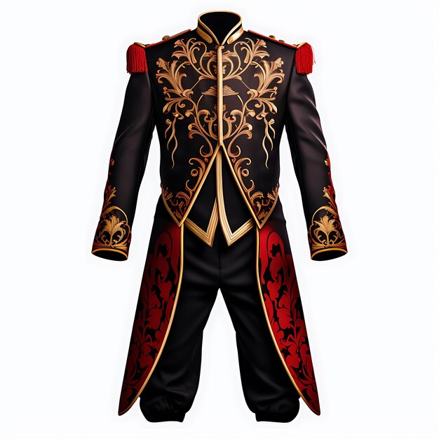 Isolated of Montenegrin National Dress Type Jacket and Trousers Material Traditional Clothes Design