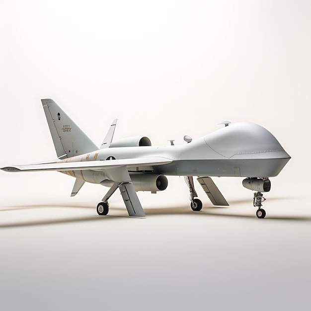 Isolated of Mq 4C Triton 2013 Unmanned Surveillance Aircraft on White Ba on White BG Blank Clean