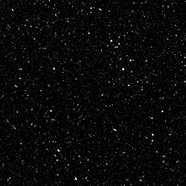 Photo isolated natural white snow texture effect on black night background
