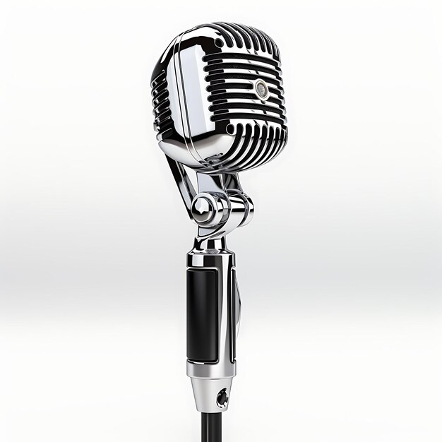 Isolated of Nickel Plated Swing Arm With Ribbon Microphone Bidirectional Content Creator PodCast