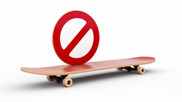 Isolated No Skateboarding Sign