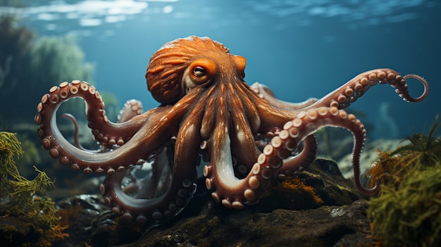 Isolated octopus