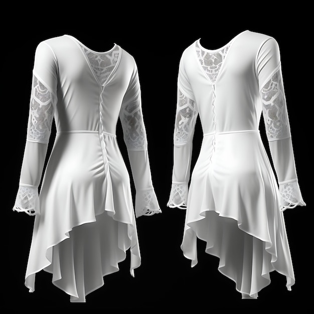 Фото Изолированная из рубашек шелковая ткань полиэстер свободная ночная одежда на б белая пустая чистая мода