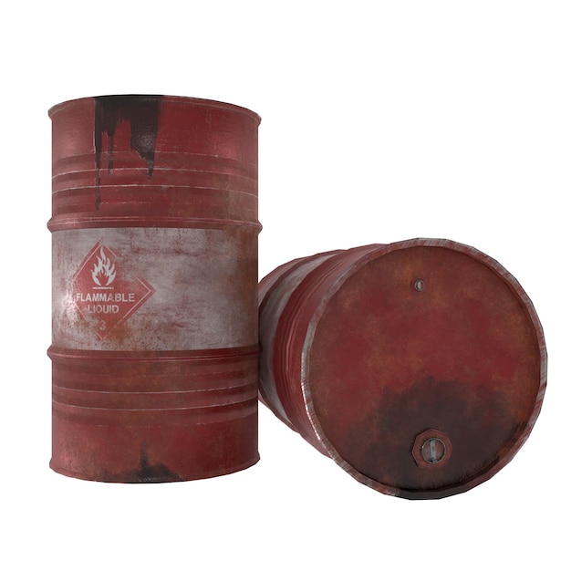 isolated oil barrel on white background