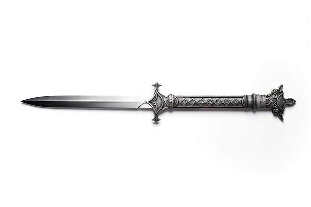 Isolated old sword on white background