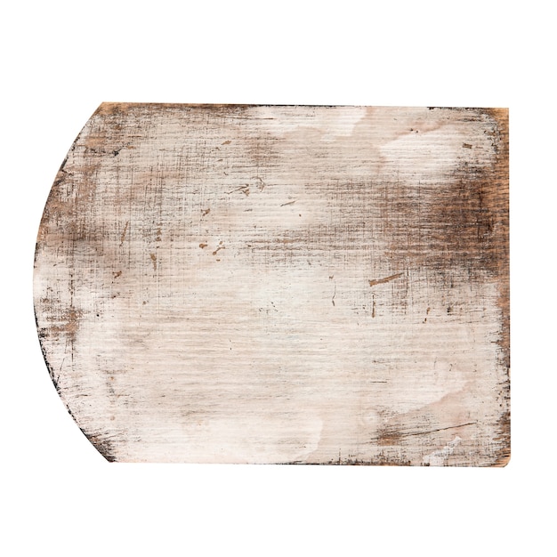 Isolated old wooden cutting board