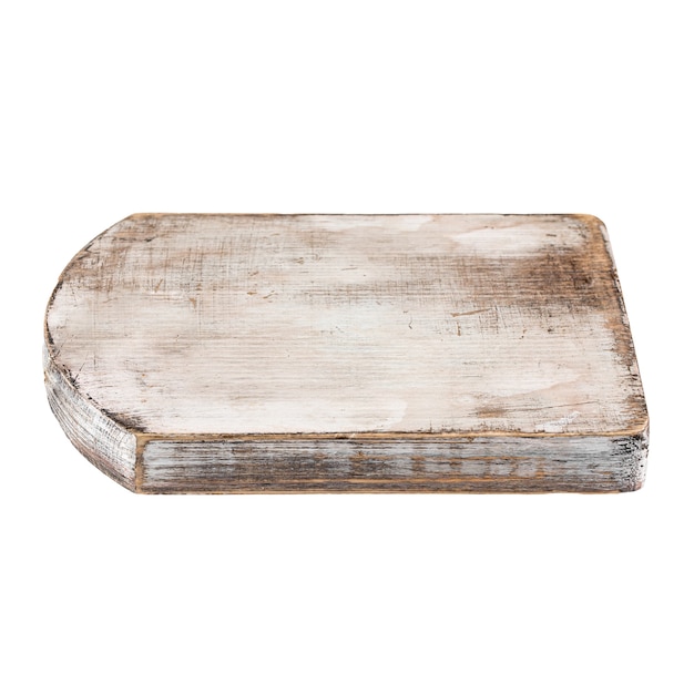 Isolated old wooden cutting board