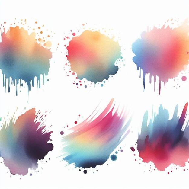 Photo isolated ombre watercolor splatter stain