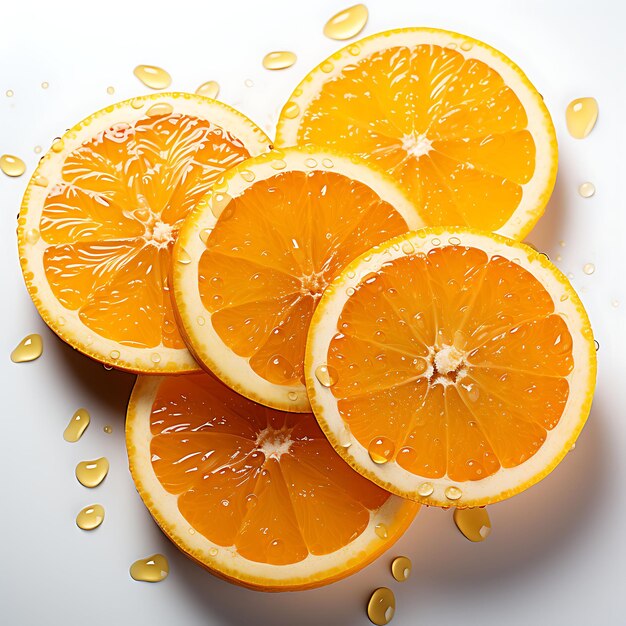 Isolated of orange juice a radiant and revitalizing beverage top view shot on white background