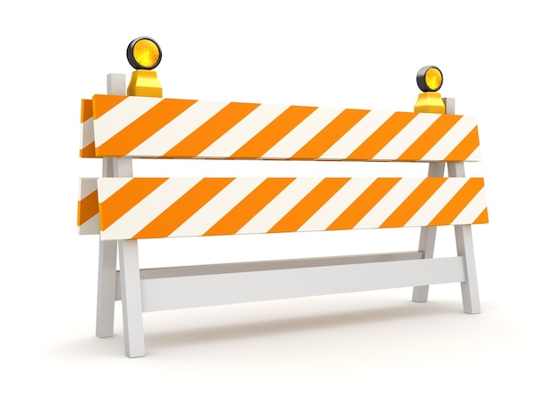 Photo isolated orange roadblock