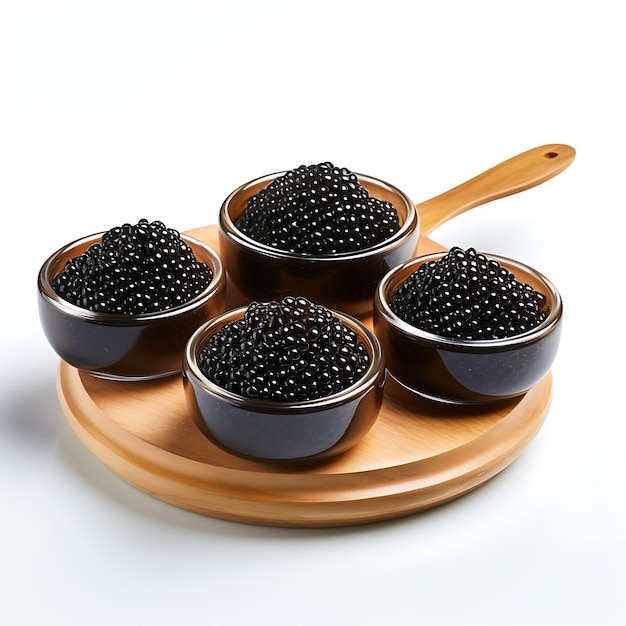 Photo isolated of osetra caviar showcasing its distinct grains and on white background photoshoot