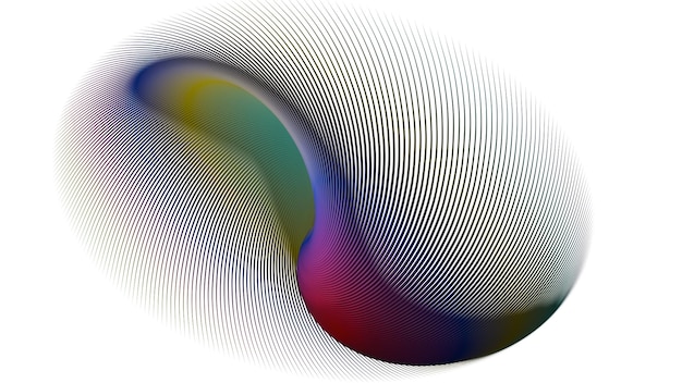 Isolated of oval ying yang symbol 3D Rendering