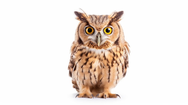 Isolated Owl Elegance on white background