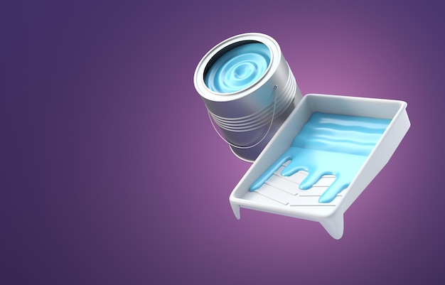 Isolated Paint Bucket 3D Illustration