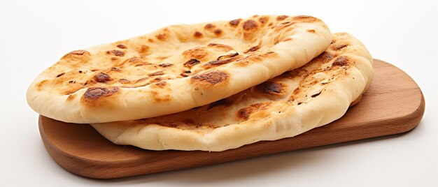 Photo isolated photo of arab bread on a white background