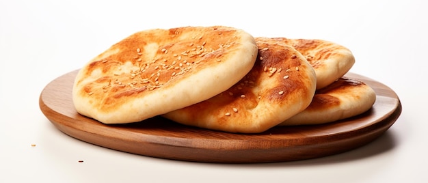 Photo isolated photo of arab bread on a white background