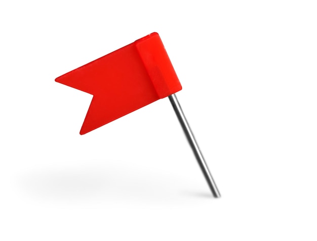 Foto spina rossa della bandiera della puntina da disegno del pin isolato puntina da disegno