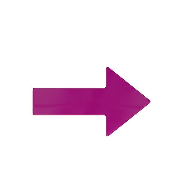 Isolated pink arrow 3d illustration rendering