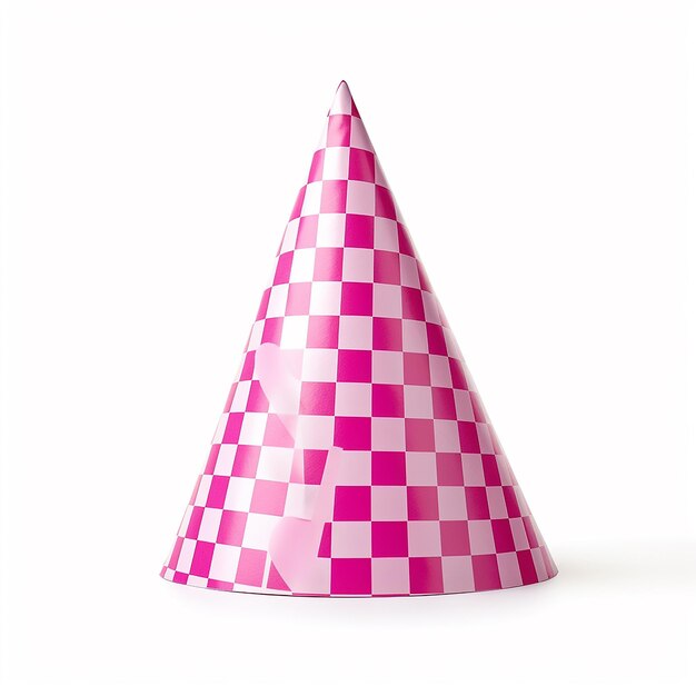 Isolated Pink Birthday Hat on Clear Background