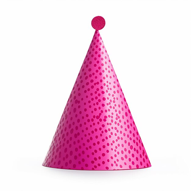 Isolated Pink Birthday Hat on Clear Background