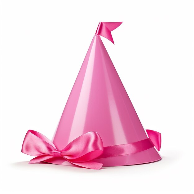 Фото Изолированная розовая шляпа на день рождения