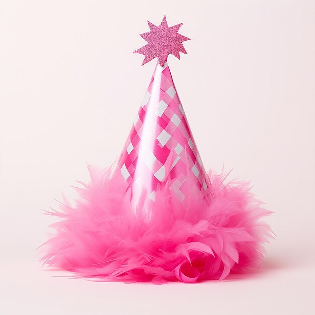 Isolated Pink Birthday Hat