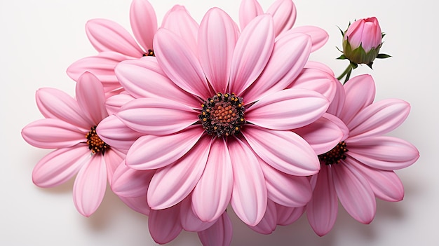 Photo isolated pink flower on white background ar 169