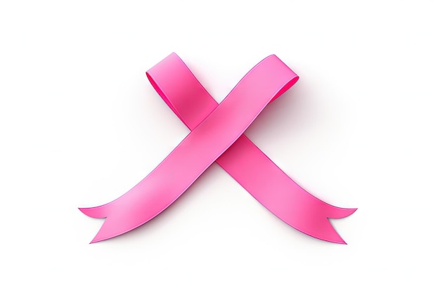 Isolated pink ribbon on white