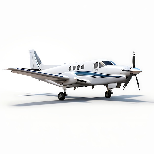 Photo isolated of piper meridian m500 2015 turboprop aircraft on white backgro on white bg blank clean