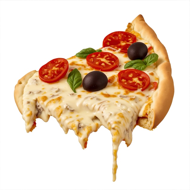 isolated pizza slice on white background