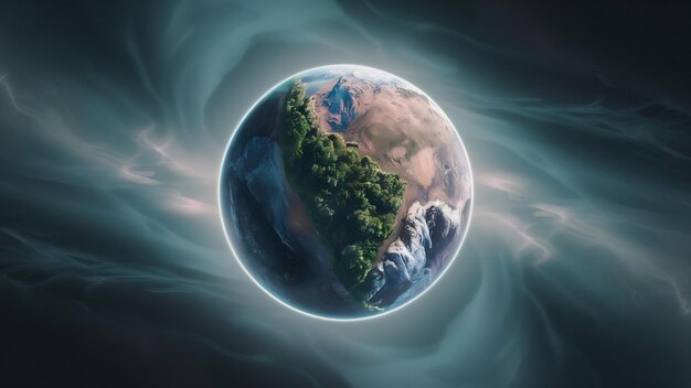 Isolated planet globe