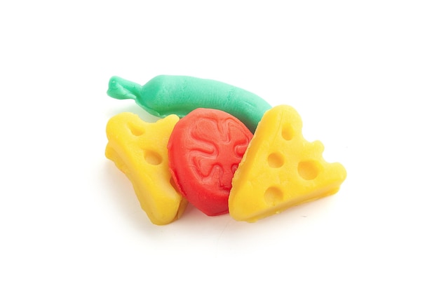 Isolated plasticine food