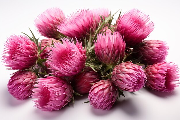 Photo isolated png milk thistle flowers