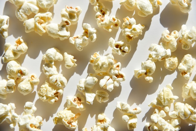 Isolated popcorn on white background