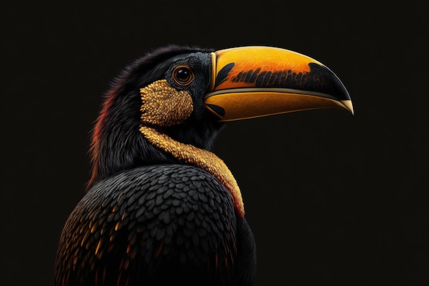 Photo isolated portrait of a toucan bird striking a pose animals birds