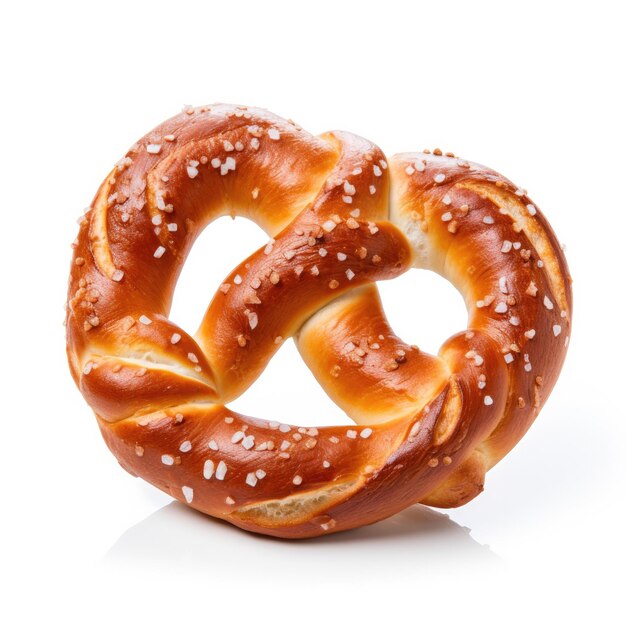 Isolated pretzel on the white background Generative AI