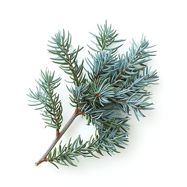 Photo isolated prostrate juniper leaf with scale like leaf shape and blue g on clean background clipart