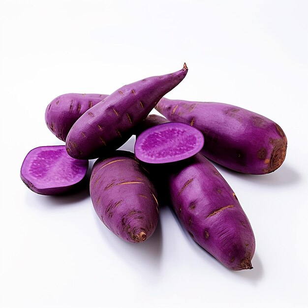 Isolated Purple Sweet Potato on White Background