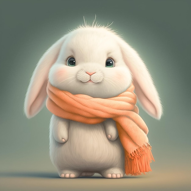 Isolated rabbit with a jacket and cap AI generated