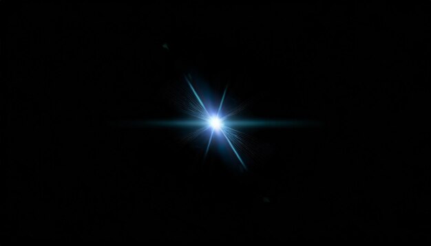 写真 黒い夜の背景に隔離された現実的なレンズフレア視覚効果 スペーススター