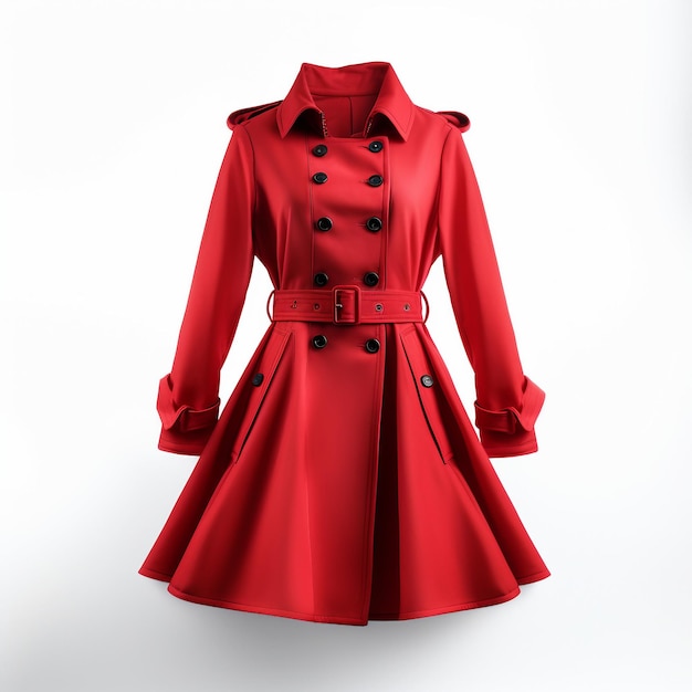 Isolated red ColdWeather Coat on a white background