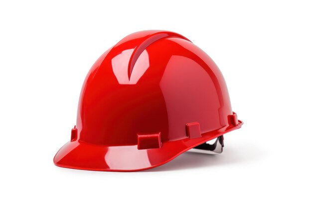 Foto hardhat rosso isolato con percorso di ritaglio per la personalizzazione