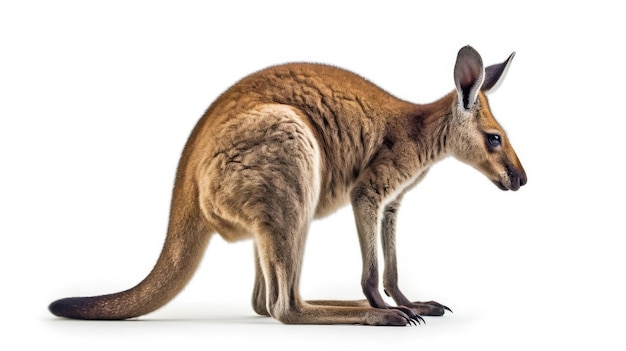 白い背景に分離されたレッド カンガルー