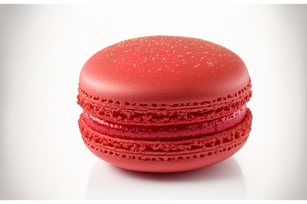 Isolated red macaroon on a white backdrop