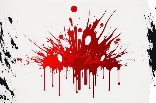 Isolated red paint splatter on white